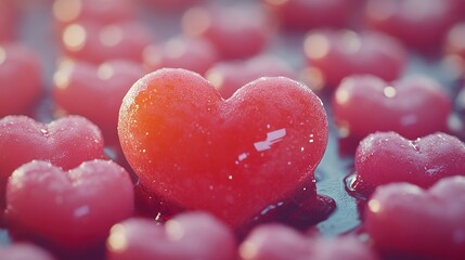 Fototapeta premium Red Hearts: A Romantic Valentine's Day Image