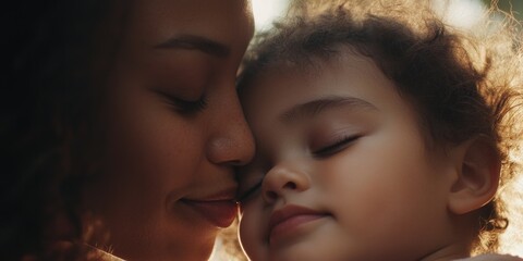 Mother and baby close bonding