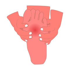 illustration of pain in the sole of the foot, Ideal for use in health and fitness content, medical brochures, orthopedic advertisements, physiotherapy guides, or educational materials
