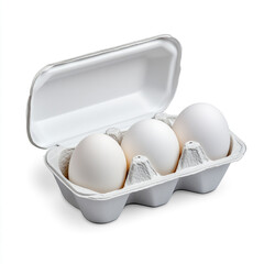 Fresh Egg Carton Closed and Sealed Isolated on White