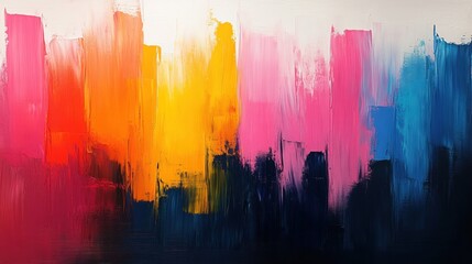 Obraz premium Abstract colorful painting, vibrant brushstrokes.