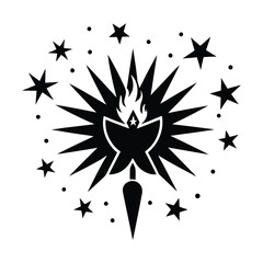 Fototapeta premium A dynamic explosion of stars, each star containing a different symbol of freedom, such as a torch, dove, or handshake 33