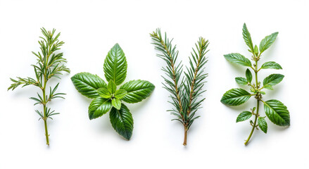 herbs on white background