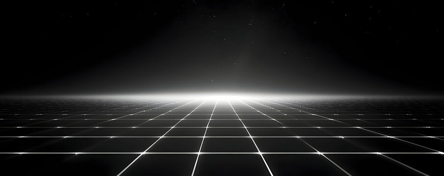 Dark Grid 3D Abstract Background