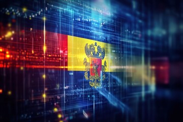 Obraz premium Digital Flag of Altai Krai Russia: A Technological Representation of Regional Identity