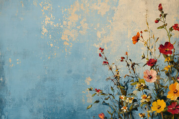 Abstract oil painting flowers wallpaper, art oil painting background