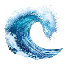 Fototapeta premium blue water wave isolated on white background