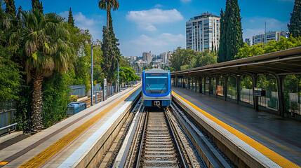 Obraz premium Traveling by train, the prosperity, the beauty of convenient and fast travel