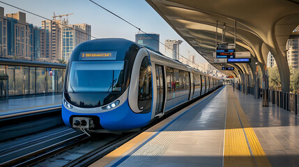 Fototapeta premium Traveling by train, the prosperity, the beauty of convenient and fast travel