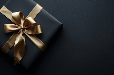 Elegant Black Gift Box with Golden Bow