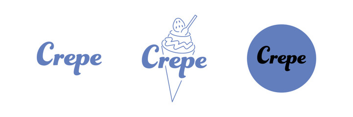 クレープショップでロゴや看板に最適なイラストレーション素材です