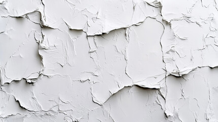 Obraz premium Abstract textured white plaster surface with cracks and shaded patterns