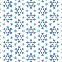 Seamless Blue Floral Pattern for Fabric or Wallpaper