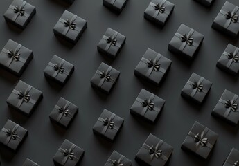 Black Gift Boxes Pattern