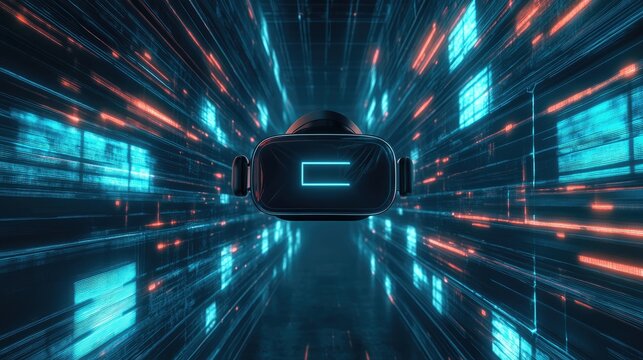 vr background illustration immersion in virtual reality concept.