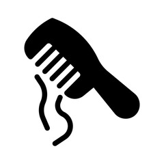 hair comb glyph icon