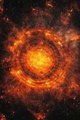 Obraz premium Orange Spiral on Black Background