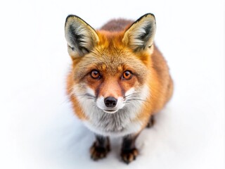 Naklejka premium Red Fox Aerial Photography, Isolated Wildlife Image, Generative AI, High-Resolution, Nature Photo