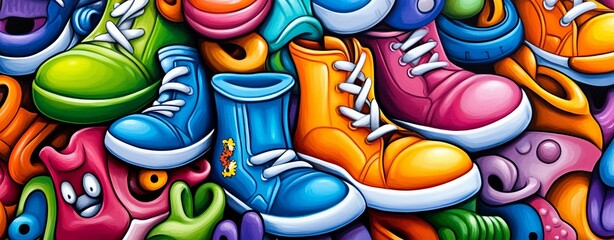 Comical Background with Everyday Objects and Socks