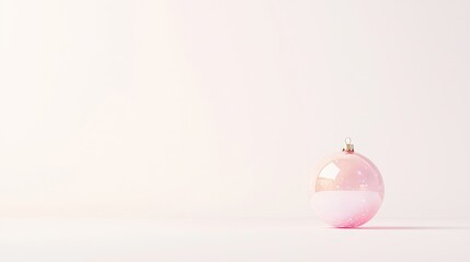 Decorative Pink Christmas Ornament on Minimalistic Background for Holiday and Seasonal Themes