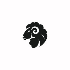 Sheep head Vector Icon, silhouette sheep head