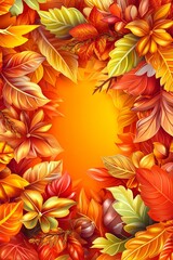 Warm Autumn Leaves in Cozy Background