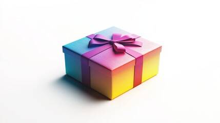 Obraz premium Colorful Gift Box with Gradient Design and Ribbon Perfect for Celebrations and Special Occasions