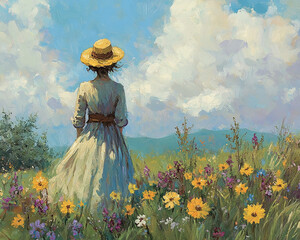 Abstract oil painting flowers wallpaper, art oil painting background