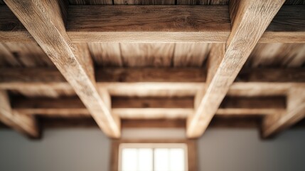 Rustic Charm, Exposed Wooden Beams create a warm, inviting atmosphere in this cozy space