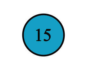 Number Fifteen icon vector symbol design illustration.