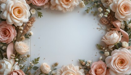 A postcard with a place for text and a rose