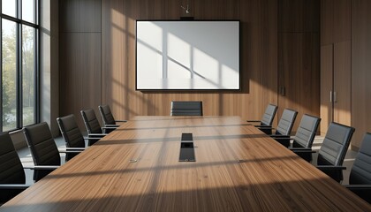 large wooden conference table