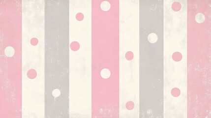 Charming Vintage Polka Dot and Stripe Pattern Design