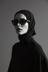 Fototapeta premium model wearing sunglasses and hijab