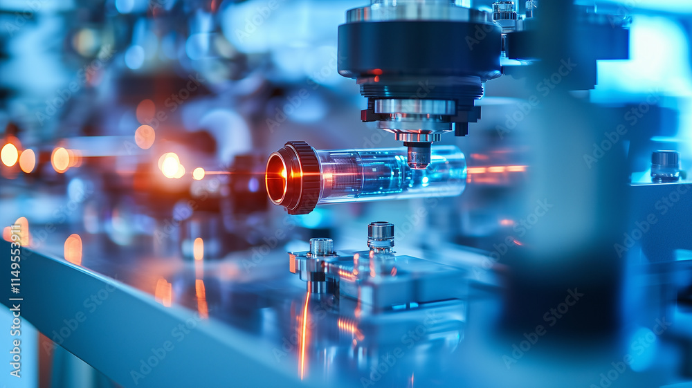 Poster close up of advanced laboratory equipment in use, showcasing precision and innovation in scientific 