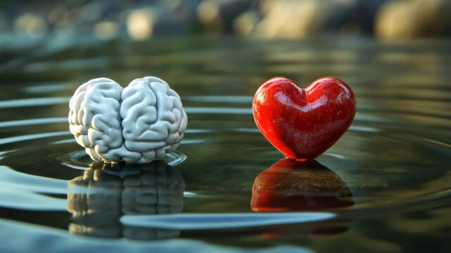 Heart and Brain Illustration Symbolizing Emotional and Rational Balance