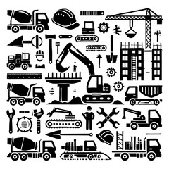 illustration, vector, icon, icon art, image, art, art design, wallpaper, construction, construction black and white