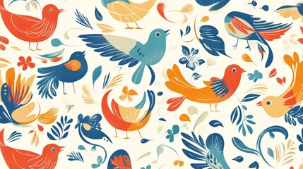 Whimsical Vintage Illustrations of Birds and Butterflies