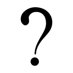 Thin question mark doodle silhouette icon vector illustration design on white background.