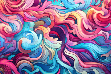 Fototapeta premium Swirling Vortex of Geometric Insanity: A Mesmerizing Kaleidoscope of Vibrant Colors and Crazy Patterns