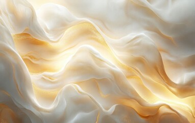 Fototapeta premium Elegant Draped Fabric Texture: Golden Hues and Luxurious Waves