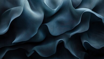 Obraz premium Dark blue fabric draped in soft waves.