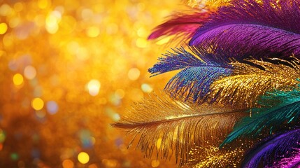 Mardi Gras Carnival , feathers background.