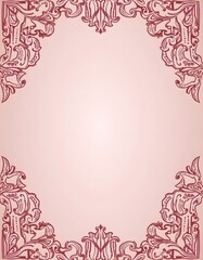 pink floral frame for vintage invitation