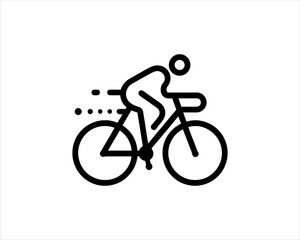 silhouette of a person riding a bike vector illustration.