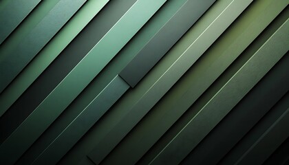 Obraz premium Abstract image of slanted green and dark stripes creating depth.