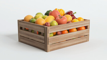 Wooden crate side view. Realistic 3d vector illustration set of box for fruits and vegetables...