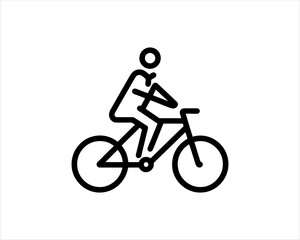 silhouette of a person riding a bike vector illustration.