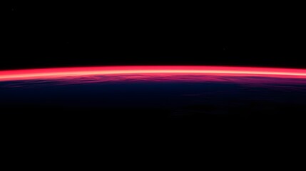 Crimson Horizon Over a Dark Planetary Surface