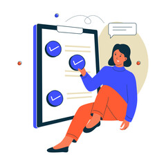 Vector of questionnaire form concept. Illustrations for websites, landing pages, mobile apps, posters and banners. Trendy flat vector illustrations